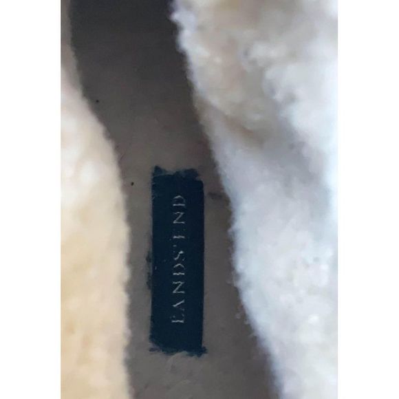 Us 7 B Lands End gray suede faux shearling lined winter snow booties pull on - Picture 6 of 7